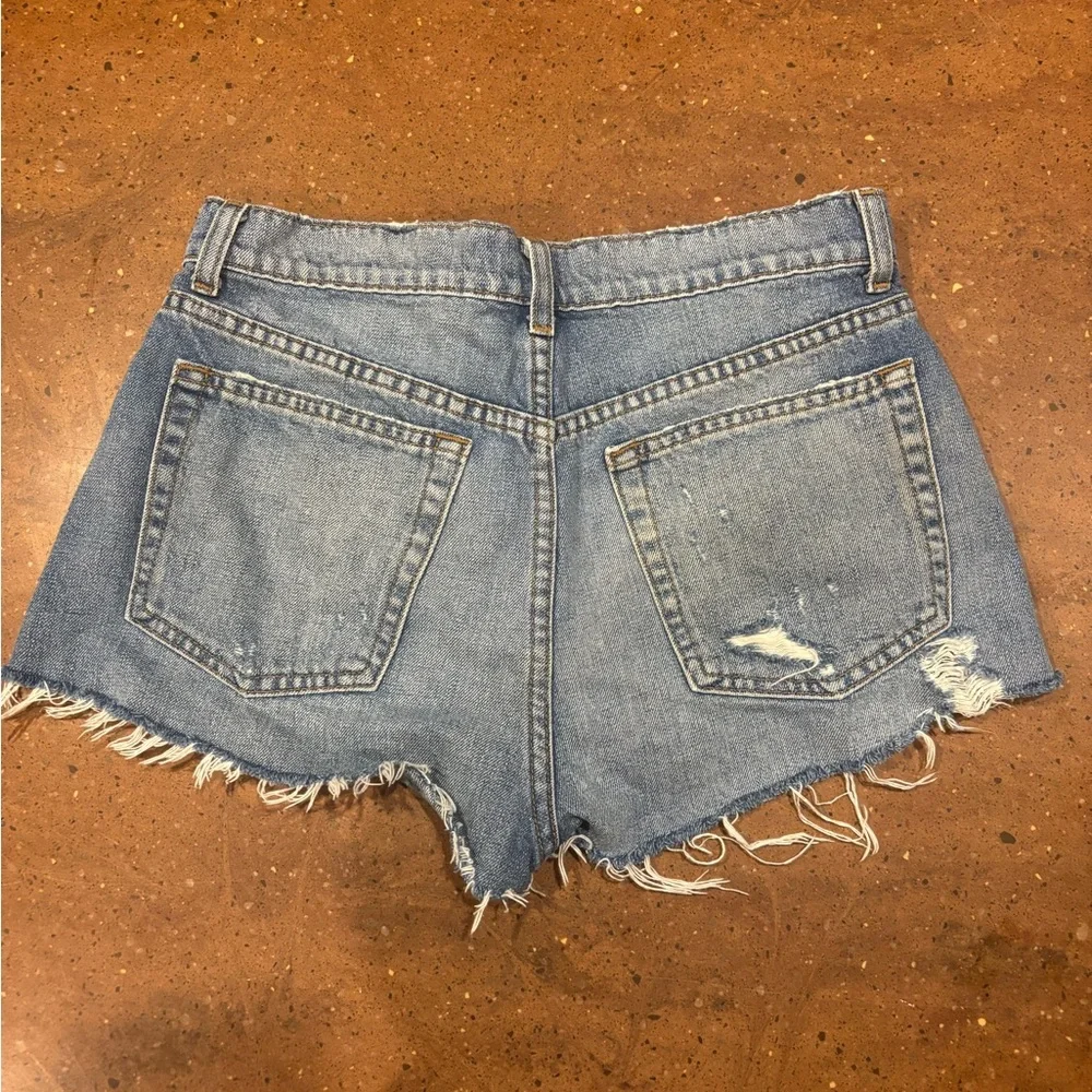 Reformation Dixie High Rise Denim Shorts Size 27 | Cut LY432 Raw Hem Jean Shorts - Picture 6 of 6